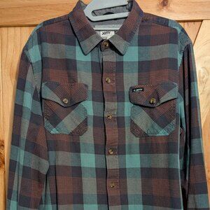Jetty Button Up Shirt Flannel Outdoor 100% Cotton Large